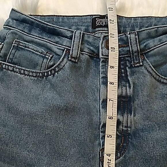 high waist button fly distressed jeans - Picture 8 of 15